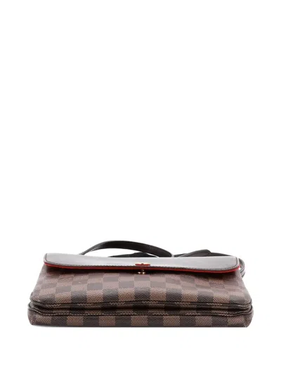 Pre-owned Louis Vuitton Twice Handbag Damier Crossbody Bag In Brown