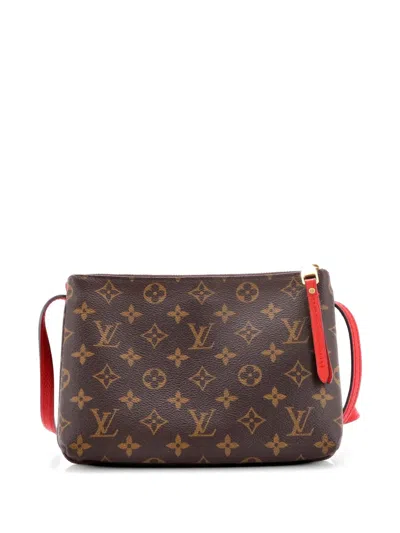 Pre-owned Louis Vuitton Twice Handbag Monogram Canvas And Leather Crossbody Bag In Brown