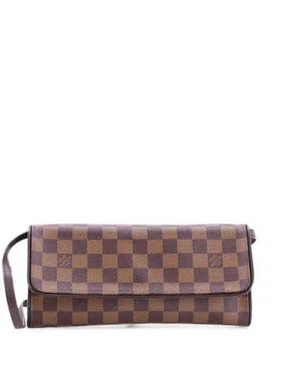 Pre-owned Louis Vuitton Twin Handbag Damier Gm Crossbody Bag In Brown