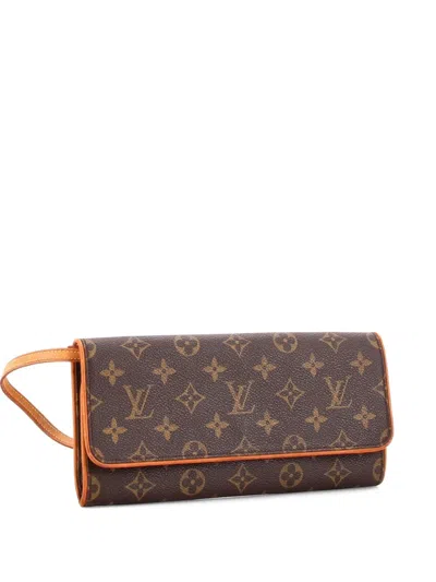 Pre-owned Louis Vuitton Twin Handbag Monogram Canvas Gm Crossbody Bag In Brown