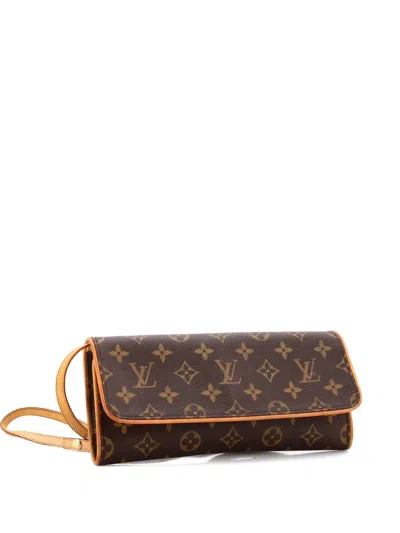 Pre-owned Louis Vuitton Twin Handbag Monogram Canvas Gm Crossbody Bag In Brown