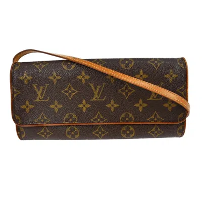 Pre-owned Louis Vuitton Twin Monogram Brown Canvas Clutche & Pouche Bag ()