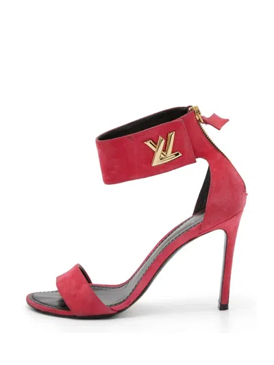 Pre-owned Louis Vuitton Twist Ankle Strap Sandals In Red