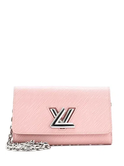 Pre-owned Louis Vuitton Twist Chain Wallet Epi Leather Crossbody Bag In Pink