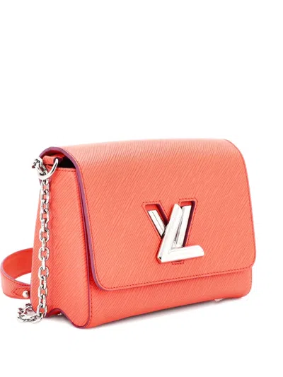 Pre-owned Louis Vuitton Twist Handbag Epi Leather Mm Crossbody Bag In Orange