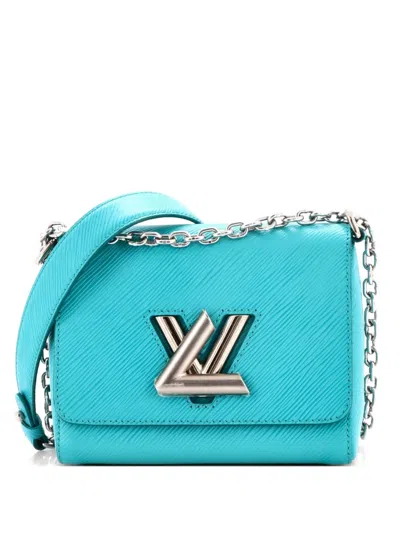 Pre-owned Louis Vuitton Twist Handbag Epi Leather Pm Crossbody Bag In Blue