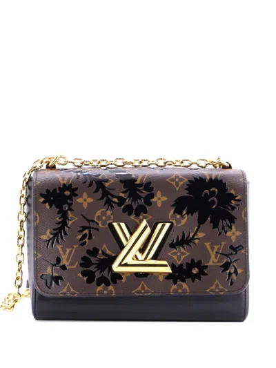 Pre-owned Louis Vuitton Twist Handbag Limited Edition Blossom Monogram Canvas Mm Shoulder Bag In Black