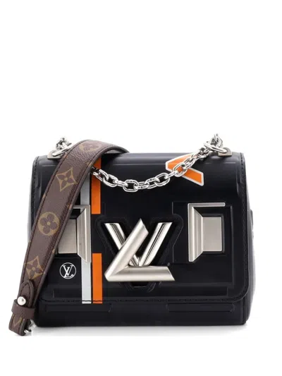 Pre-owned Louis Vuitton Twist Handbag Limited Edition Embossed Epi Space Leather Pm Shoulder Bag In Black