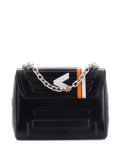 Pre-owned Louis Vuitton Twist Handbag Limited Edition Embossed Epi Space Leather Pm Shoulder Bag In Black