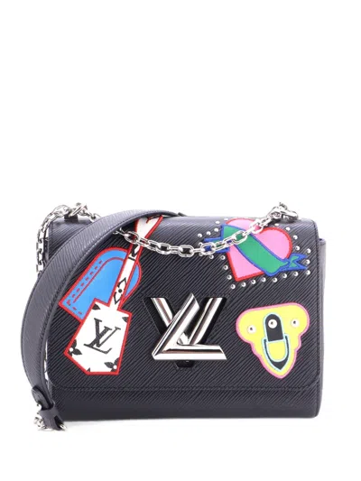 Pre-owned Louis Vuitton Twist Handbag Limited Edition Patches Epi Leather Mm Shoulder Bag In Black