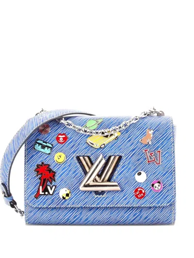 Pre-owned Louis Vuitton Twist Handbag Limited Edition Pin Embellished Epi Leather Mm Shoulder Bag In Blue