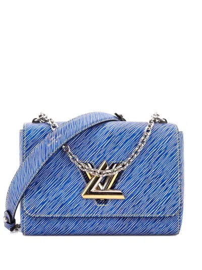 Pre-owned Louis Vuitton Twist Handbag Limited Edition Pin Embellished Epi Leather Mm Shoulder Bag In Blue