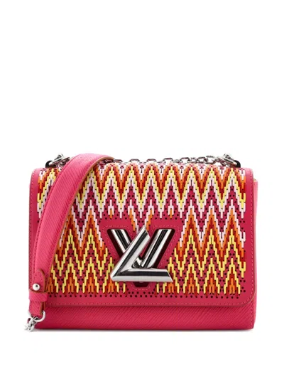 Pre-owned Louis Vuitton Twist Handbag Limited Edition Stitched Epi Leather Mm Shoulder Bag In Pink