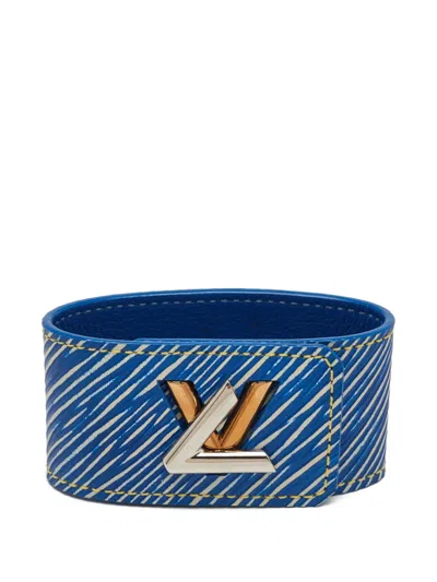Pre-owned Louis Vuitton Twist It Epi Leather Bracelet In Blue
