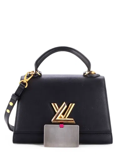 Pre-owned Louis Vuitton Twist One Handle Bag Taurillon Leather Pm Satchel In Black