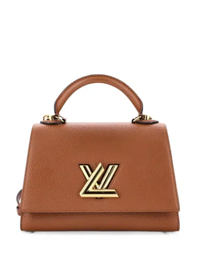 Pre-owned Louis Vuitton Twist One Handle Bag Taurillon Leather Pm Satchel In Brown