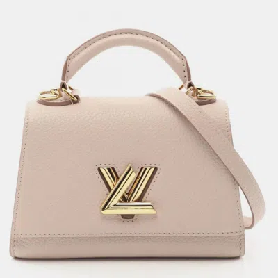 Pre-owned Louis Vuitton Twist One Handle Bb Beige Taurillon Leather Handbag In Sand