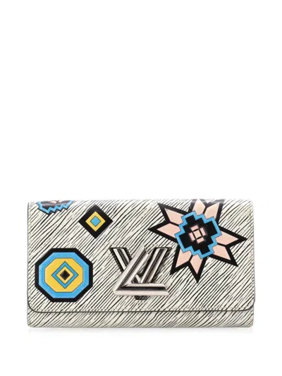 Pre-owned Louis Vuitton Twist Wallet Limited Edition Printed Epi Leather Small Wallets In Blue