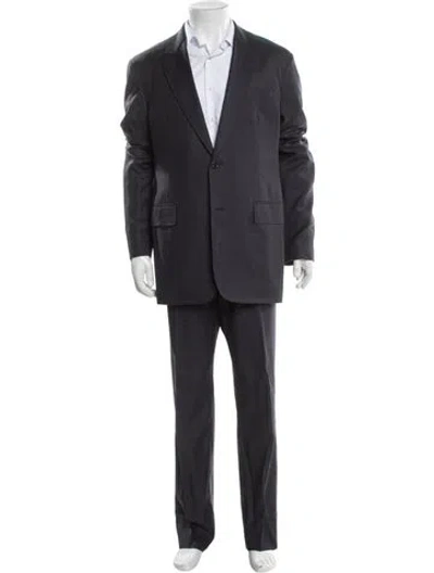 Pre-owned Louis Vuitton Two Piece Suit With Chain-link Accent In Blue