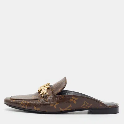 Pre-owned Louis Vuitton Upper Case Size 36 Brown Monogram Canvas Mules
