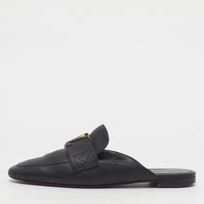 Pre-owned Louis Vuitton Upper Case Size 39.5 Black Leather Mules
