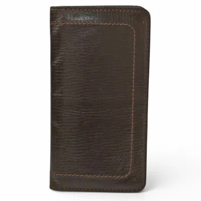 Pre-owned Louis Vuitton Utah Coffee Dark Brown Utah Leather Long Wallet (bi-fold) () In Coffee, Dark Brown