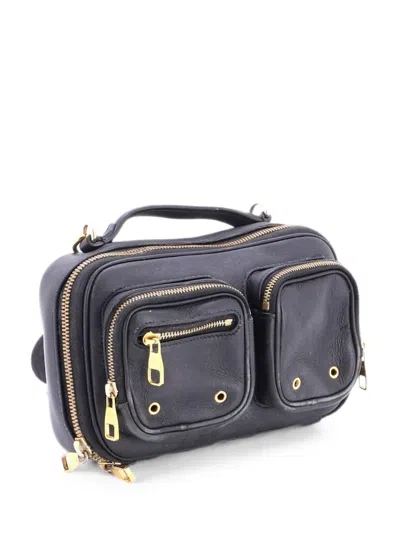 Pre-owned Louis Vuitton Utility Calfskin With Embossed Monogram Detail Crossbody Bag In Black