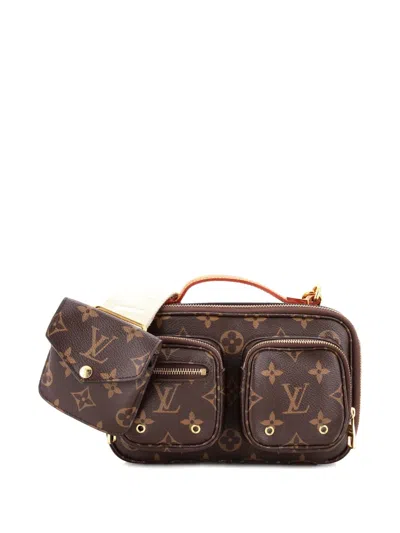 Pre-owned Louis Vuitton Utility Monogram Canvas Crossbody Bag In Brown