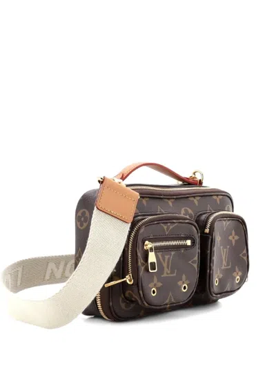 Pre-owned Louis Vuitton Utility Monogram Canvas Crossbody Bag In Brown