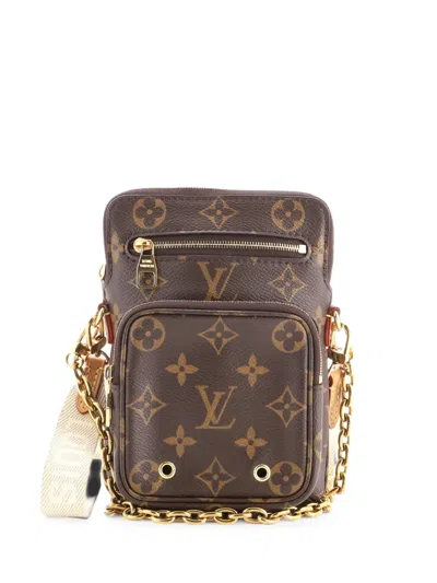 Pre-owned Louis Vuitton Utility Phone Sleeve Bag Monogram Canvas Crossbody Bag In Brown