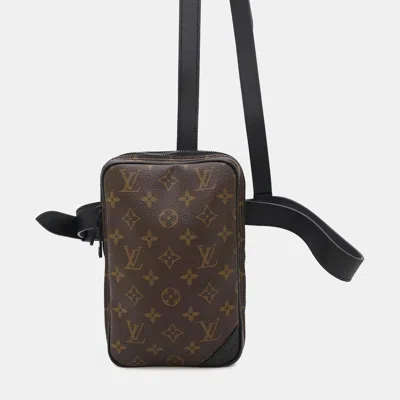 Pre-owned Louis Vuitton Utility Side Bag Noir Monogram / Solar Powered Ray In Brown