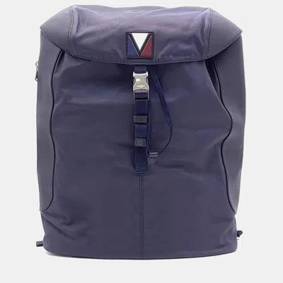 Pre-owned Louis Vuitton V Line Pulse Backpack In Navy Blue