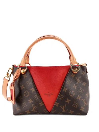 Pre-owned Louis Vuitton V Monogram Canvas And Leather Bb Tote Bag In Brown