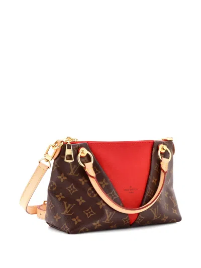 Pre-owned Louis Vuitton V Monogram Canvas And Leather Bb Tote Bag In Red