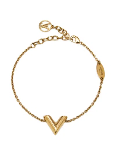 Pre-owned Louis Vuitton V-motif Bracelet In Gold