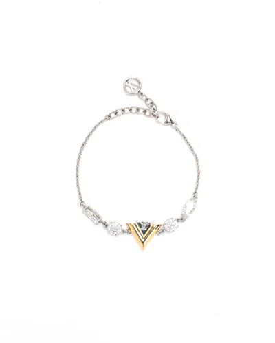 Pre-owned Louis Vuitton V Rhinestone Bracelet In Multi