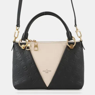 Pre-owned Louis Vuitton V Tote Noir Monogram Empreinte Leather Size Bb In Sand