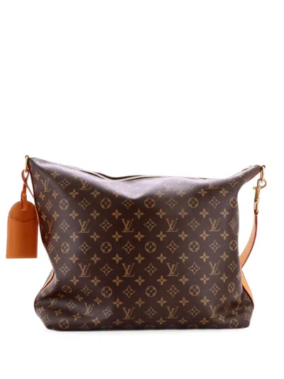 Pre-owned Louis Vuitton Vagabond Monogram Canvas Hobo Bag In Brown