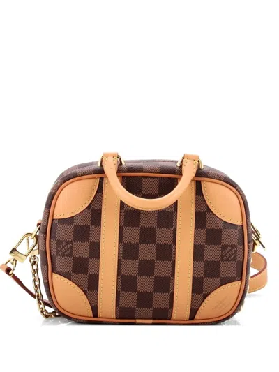 Pre-owned Louis Vuitton Valisette Souple Handbag Damier With Leather Bb Satchel In Brown