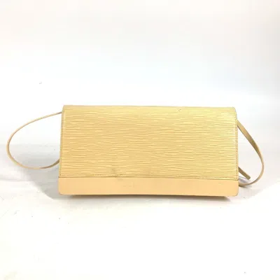 Pre-owned Louis Vuitton Vanilla Yellow Epi Leather Clutch Bag Pouch Shoulder Bag () In Vanilla, Yellow