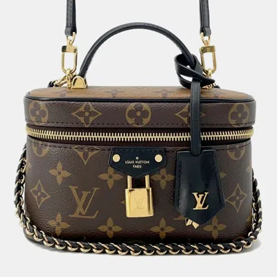 Pre-owned Louis Vuitton Vanity Chain Pouch Brown Monogram Monogram Reverse Canvas