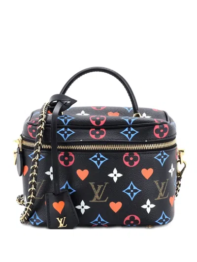 Pre-owned Louis Vuitton Vanity Handbag Limited Edition Game On Multicolor Monogram Pm Satchel In Black