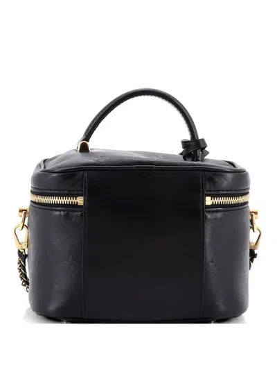 Pre-owned Louis Vuitton Vanity Handbag Monogram Ink Embossed Lambskin Pm Crossbody Bag In Black