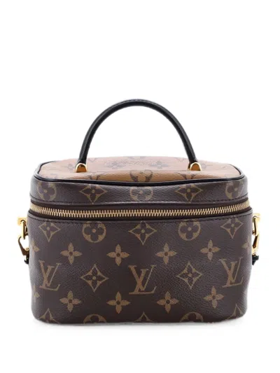 Pre-owned Louis Vuitton Vanity Handbag Reverse Monogram Canvas Pm Satchel In 褐色
