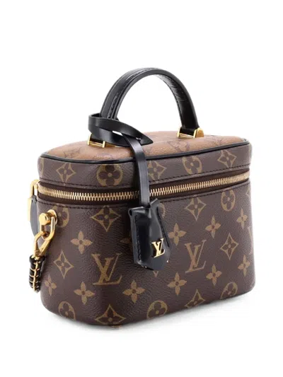 Pre-owned Louis Vuitton Vanity Handbag Reverse Monogram Canvas Pm Satchel In 黑色