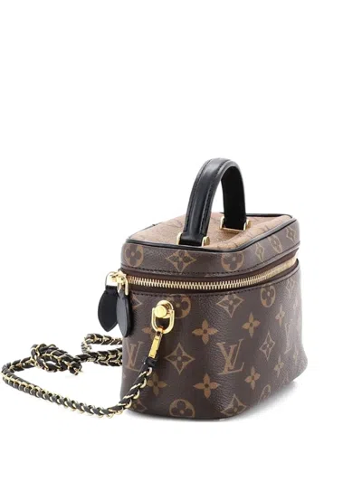 Pre-owned Louis Vuitton Vanity Handbag Reverse Monogram Canvas Pm Satchel In Brown
