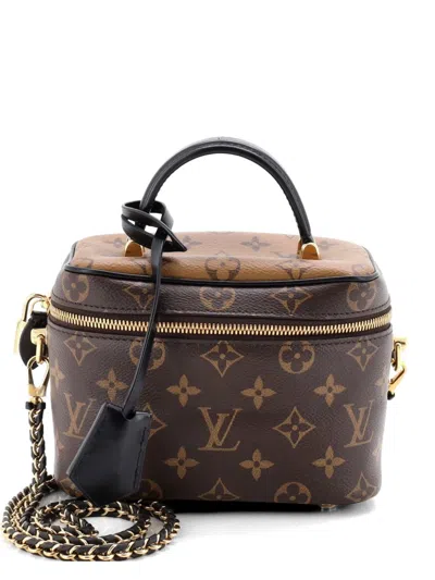 Pre-owned Louis Vuitton Vanity Handbag Reverse Monogram Canvas Pm Satchel In Brown