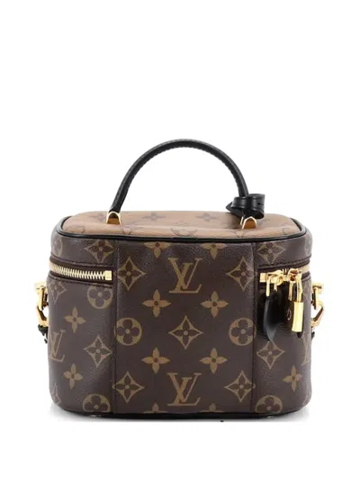 Pre-owned Louis Vuitton Vanity Handbag Reverse Monogram Canvas Pm Satchel In Brown