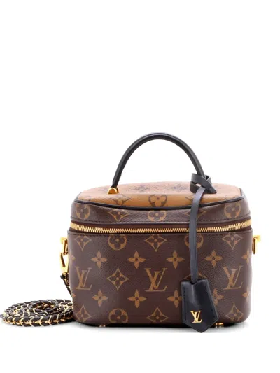 Pre-owned Louis Vuitton Vanity Handbag Reverse Monogram Canvas Pm Satchel In Brown