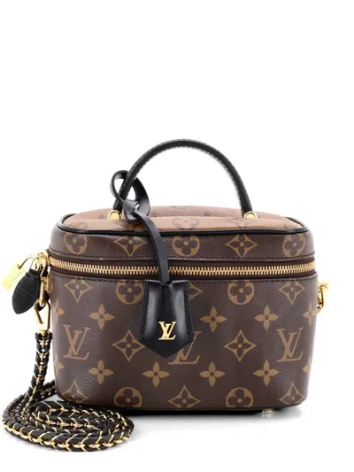 Pre-owned Louis Vuitton Vanity Handbag Reverse Monogram Canvas Pm Satchel In Brown